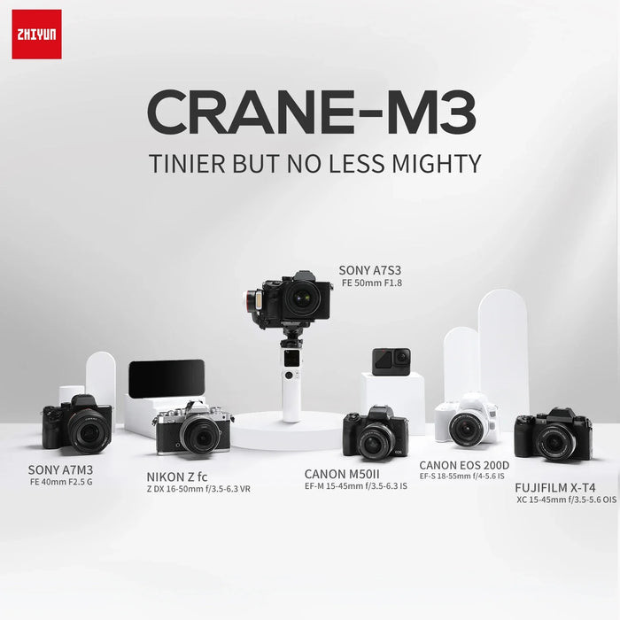 ZHIYUN Crane M3 3-Axis Handheld Gimbal Stabilizer for Mirrorless Cameras  A7III A6600 Gopro Hero10/9