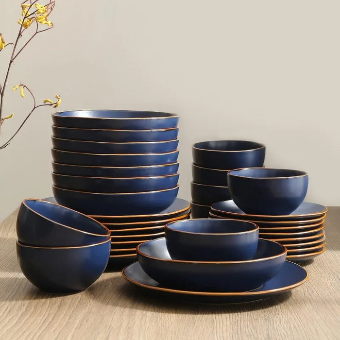 Brasa 16-Piece Dinnerware Set Stoneware, Blue