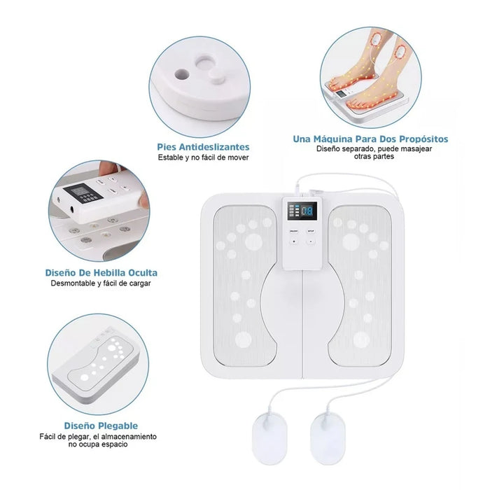 Electric Foot Massager EMS Physiotherapy Pulse Sole Massage Pedicure Machine Foot Legs Improve Circulation Machine Low Frequency