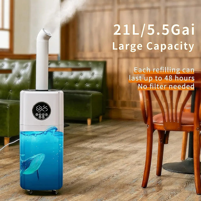 Large room humidifier, household whole house humidifier, 2000 square feet, 5.5 gallon cold mist top filled humidifier