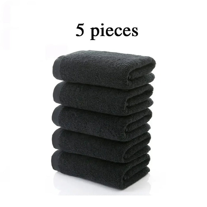 5/4 piece 100% Cotton Black Face Towel No Fading Bath Towels Large Men's Beach Towel for Hotel Corporate Gift DropShip Available