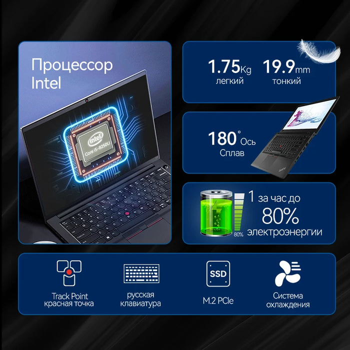 Lenovo Thinkpad 480 Slim Laptop 8th Intel Core i5-8250U 8G RAM 256G SSD IPS Screen 14 Inch Lenovo 480 Notebook Gaming Computer