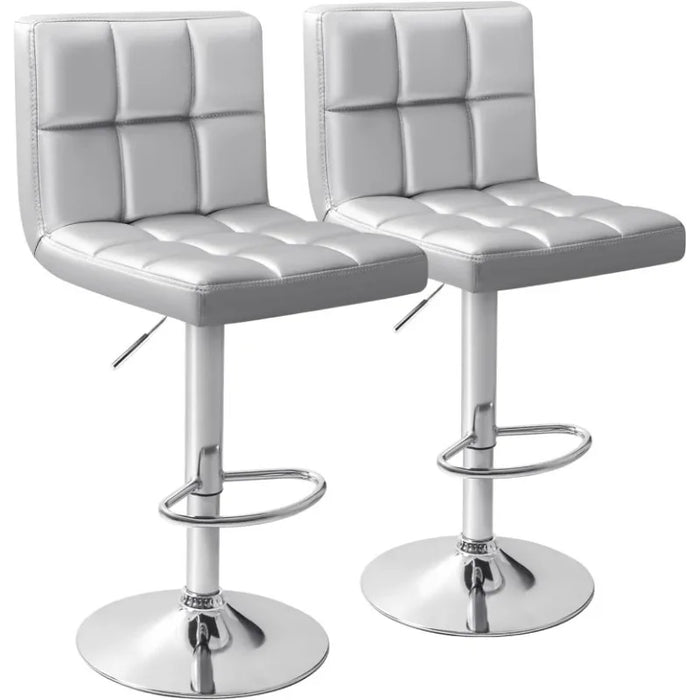 Bar Stools Modern PU Leather Adjustable Swivel Barstools, Armless Hydraulic Kitchen Counter Bar Stool Synthetic Leather