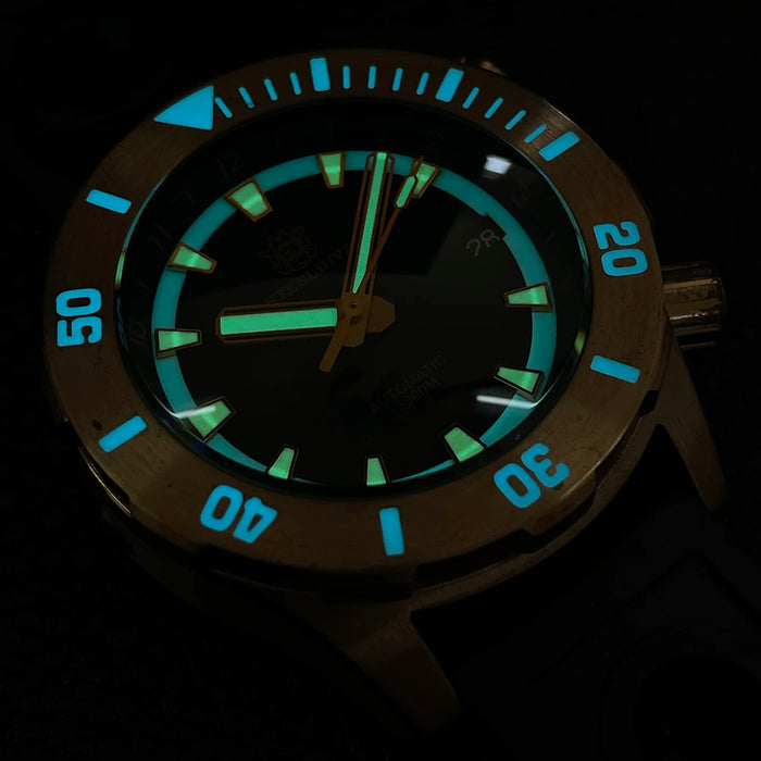 STEELDIVE New Arrival 2021 SD1950S 44mm Solid Bronze Case Two Button Unique Desgin 3000M Waterproof Deep Sea Men Diving Watch