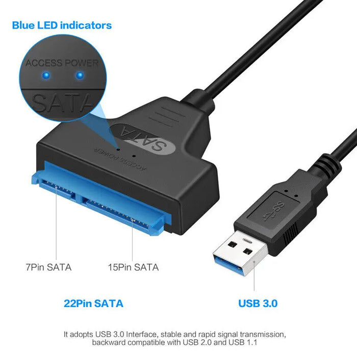 SATA to USB Cable USB 3.0 /Type-C to SATA III Hard Driver Adapter for 2.5" HDD/SSD SATA III Hard Disk Drive USB SATA Converter