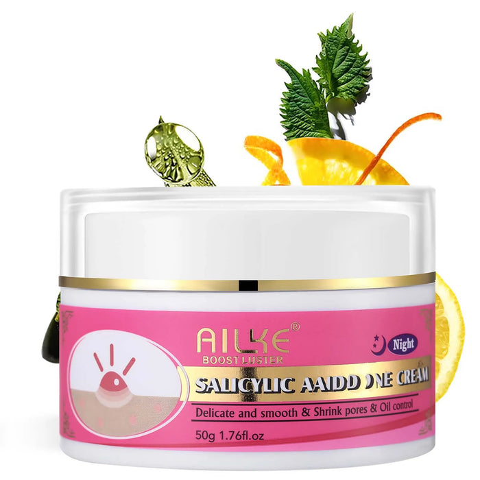 AILKE Daily Reduce Acne Face Cream, Clean Stains, Oil Control, Fast Absorb, Smoothes & Repair Damage Skin, for Women & Men