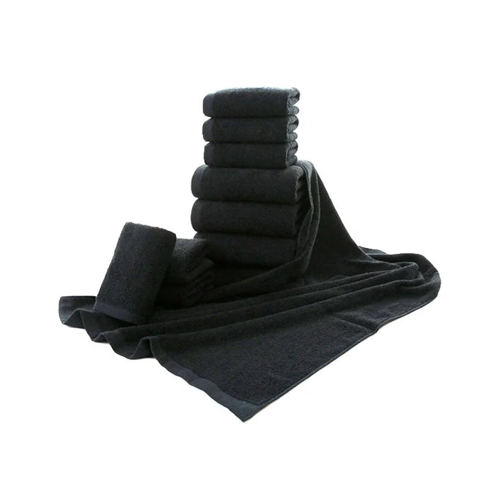 5/4 piece 100% Cotton Black Face Towel No Fading Bath Towels Large Men's Beach Towel for Hotel Corporate Gift DropShip Available