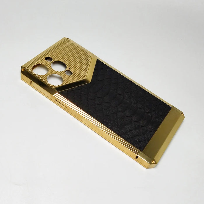 2-in-1 exquisite carving technology mobile phone shell python skin custom mobile phone high-end protective shell