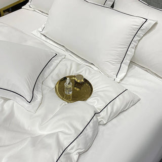 1 Set Cotton Bedding Set with Duvet Cover Bed Sheet Pillowcase Luxury  Bedsheet Solid Color King Queen Full Twin Size
