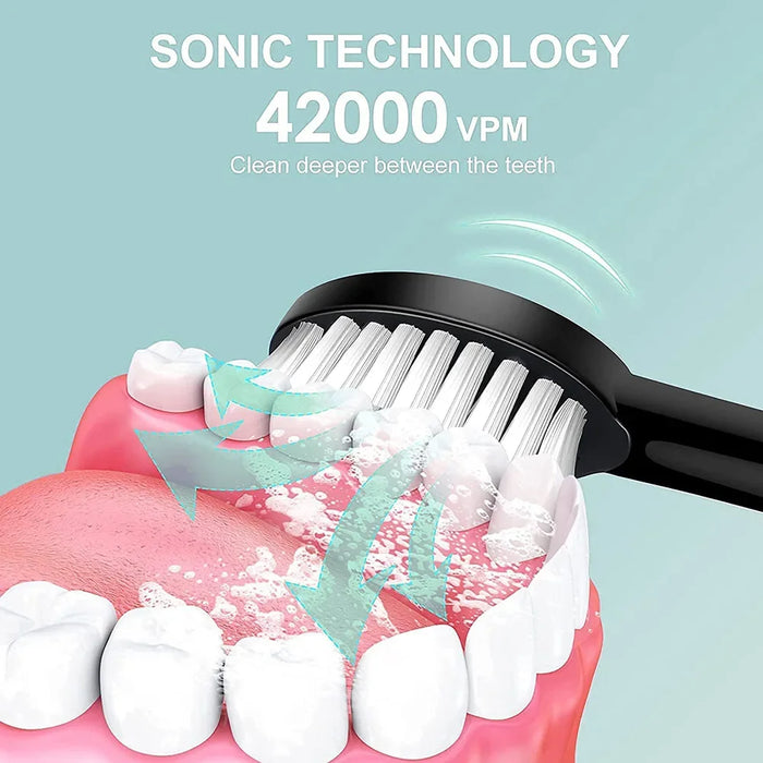 USB Rechargeable Ultrasonic Electric Toothbrush For Adults Sonic Electric Toothbrush Travel Toothbrush With 4 Brush Head 6 Modes