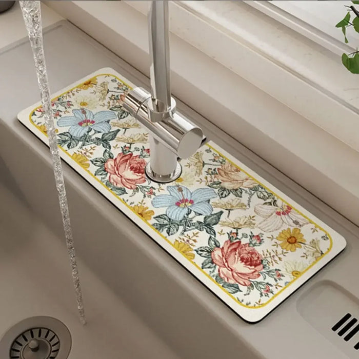 Absorb Water Diatom Mud Faucet Draining Mat Quick Dry Countertop Sink Protector Non-Slip Simple Home Kitchen Bathroom Drying Mat