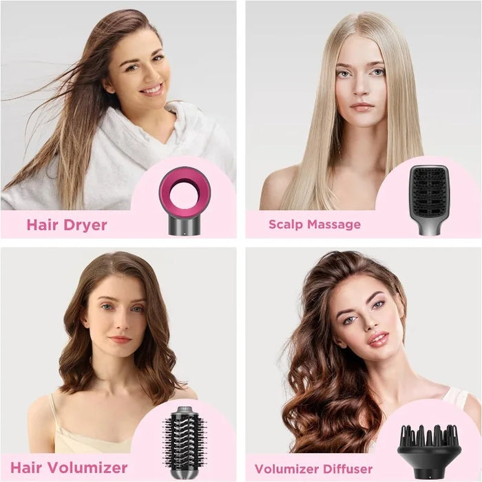 Hair Dryer Brush Set, IG INGLAM 4 in 1 Hot Air Brush, Negative Ion Detachable Hair Dryer & Styler Volumizer Blow Dryer Brush