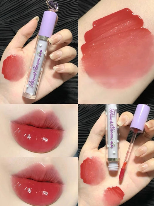 Flower Know Lip Lacquer Cherry Party Lipstick Water Light Mirror G01 Lip Mud G04 Water Light Mask Lip Gloss