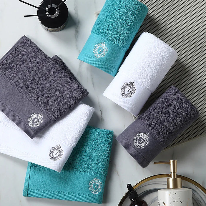 New Luxury Embroidered High-Grade 100% Cotton Towels Sets Soft Bathroom Face Towel Handtowel Personalized Gift White Towel 타월 80