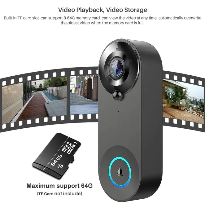 Smart Ring Video Deurbel 2.4G Draadloze Deurbel Camera Video Home Security Remote Deurbel Ring