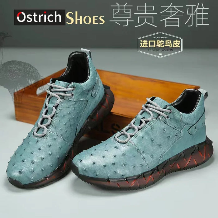 BATMO 2024 new arrival Fashion Ostrich skin causal shoes men,male Genuine leather shoes PDD35