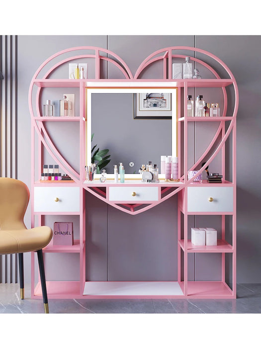 Luxury dresser, vanity table with light, modern simple storage cabinet, creative dresser in bedroom