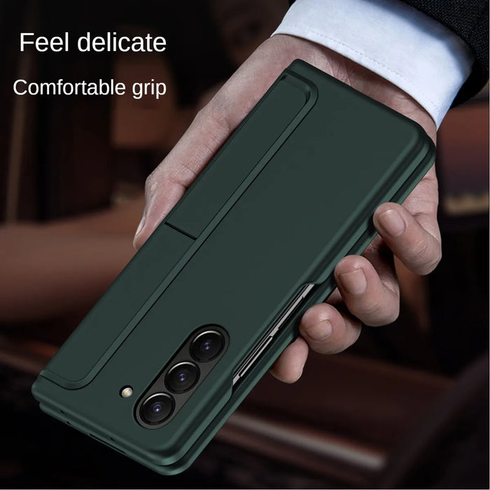 For Samsung Galaxy Z Fold 5 4 3 Case Skin Friendly Matte With Removable Pen Slot Kickstand Holder Shockproof Folding Hard Cover