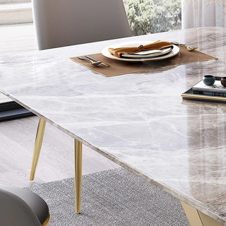 Golden TableLight Luxury Custom Marble Dinning Table With Chairs Modern Creative  Minimalist Kitchen Furniture Italian Simple