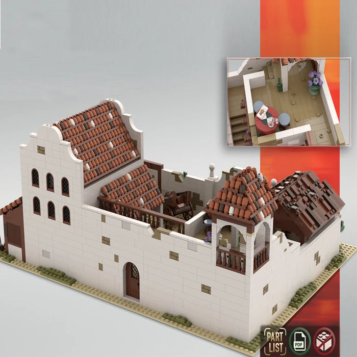 Brand New 3583 Pieces Moc Creation Expert Medieval Castle Model Old Town Mexico Villa Block Model Kit Birthday Gift Adults Toys