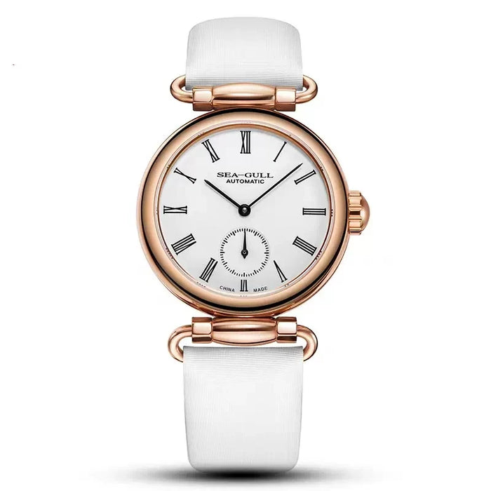 Seagull Women Watches Simple Roman Calendar Women's Mechanical Watch Fashion Leather Belt Ladies Clock 813.11.6065L