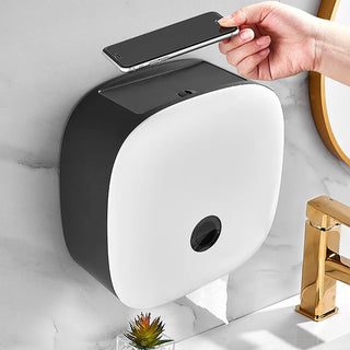 Large Capacity Square Roll Paper Tube Hotel Commercial Toilet Tissue Box Wall-mounted Household Toilet Hand Towel Storage Tools