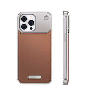 Luxury Leather Metal Phone Case For Iphone 13 14 15 Pro Max Magnetic Aluminum Fragrance Phone Cover For IPHON 13 14 15 Promax