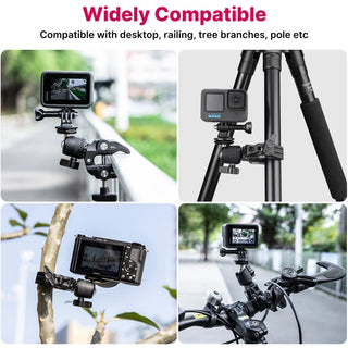 Ulanzi R099 Camera Super Clamp Mount with 360° Adjustable Mini Ball Head Magic Arm 1/4 Screw for DSLR Rig Monitor Motorcycle