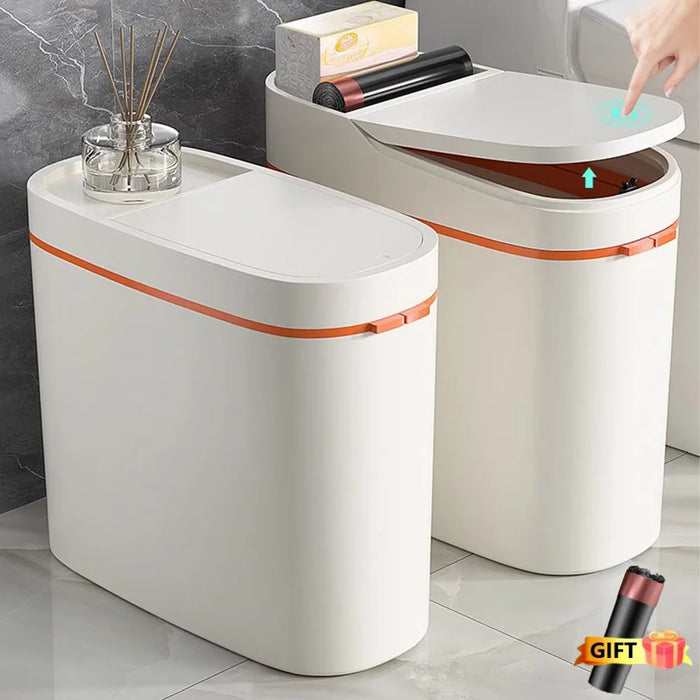 13/15L Storage Wastbasket Toilet Press Trash Can with Lid Bathroom  Narrow Garbage Can Recycle Bin Living Room Dustbin Waste Bin