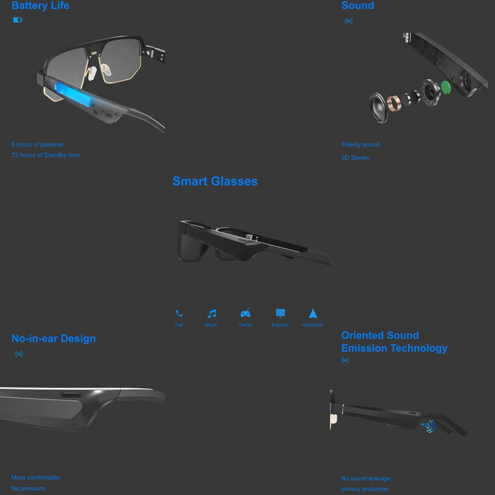 High Quality OKO Wireless BT Stereo Speaker Sunglasses Customized Headset Audio Eyewear Smart Glasses With TWS Headphone