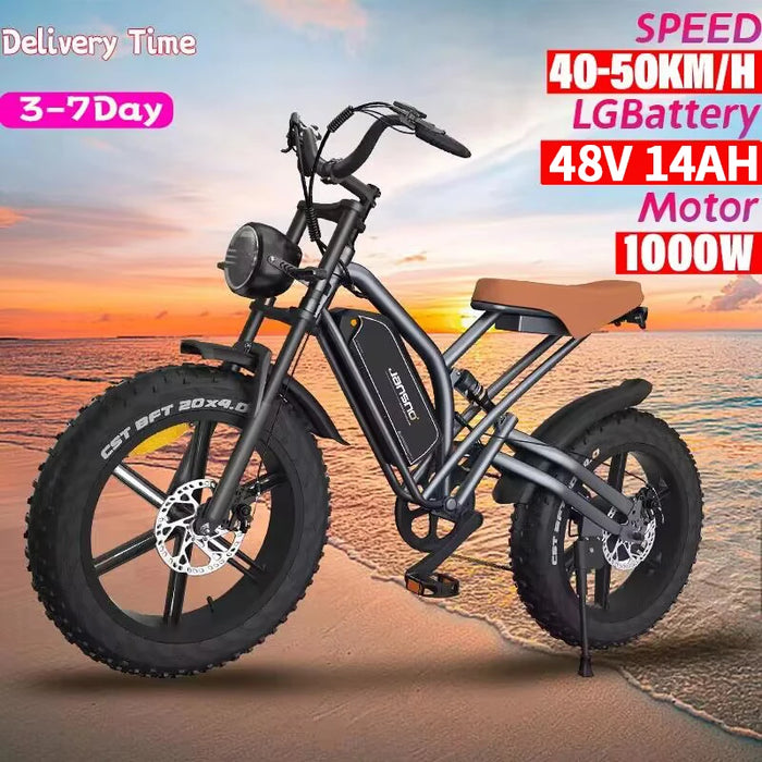 New X50PRO Electric bike Fat Tire 20Inch Mountain Ebike 1000W Motor LG Battery Road Beach Motorcycle Power Electric Bicycle