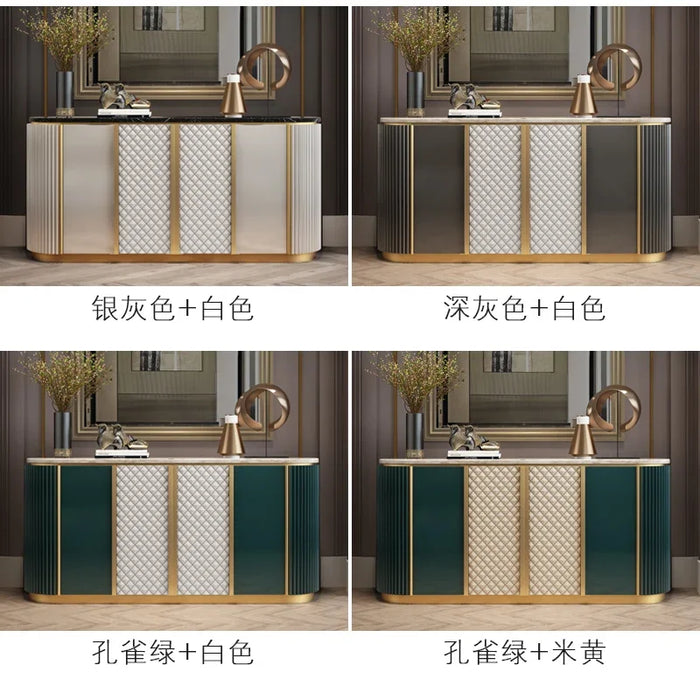 American light luxury solid wood marble dining cabinet, postmodern simple small family hall porch cabinet, decorative cabinet