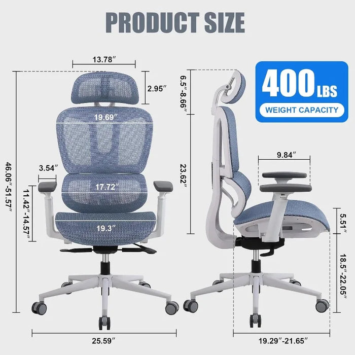 Ergonomic Office Chair with Lumbar Support, High Back Home Office Chairs with Adjustable Seat Depth, 3D Armrests