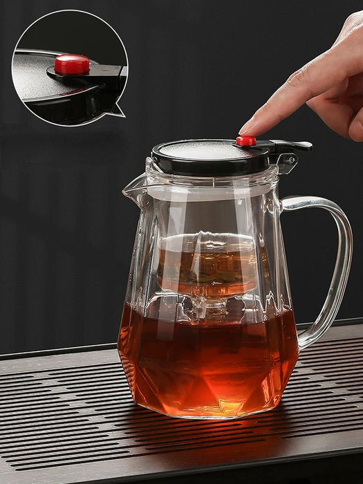 Heat Cold Resistance Glass Tea Pot Household Tea Set Tea Separation and Filtration Kettle Pot Convenient Office Thicken TeaPot