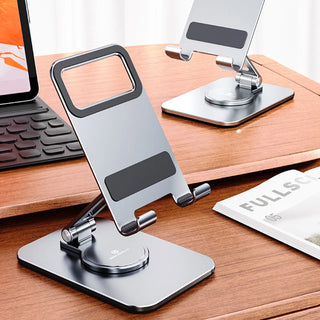 360° Metal Desk Mobile Phone Holder Stand for Portable Folding Storage Bracket Adjustable Desktop Tablet Holder Cell Phone Stand