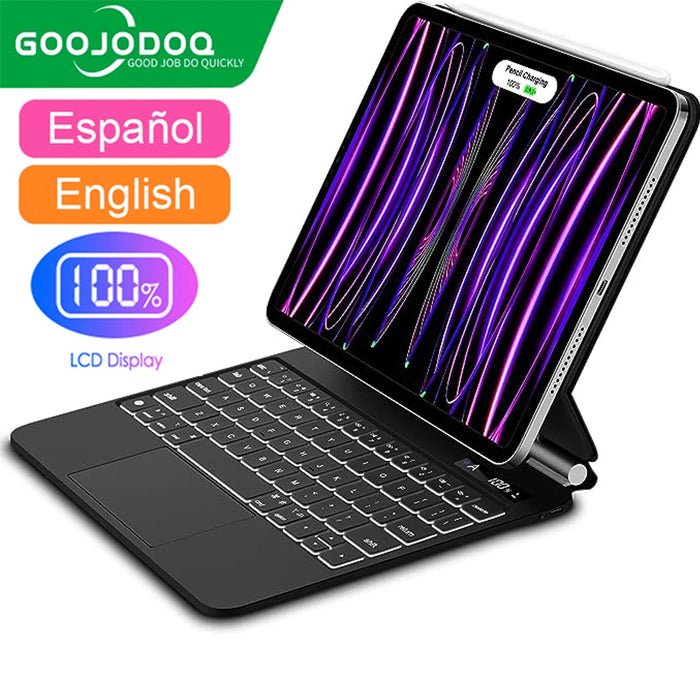 GOOJODOQ Magic Keyboard Case for iPad Pro 11 12.9 12 9 iPad Air 5 Air 4 10.9 Backlight LCD Display Keyboard  Smart Cover Korean