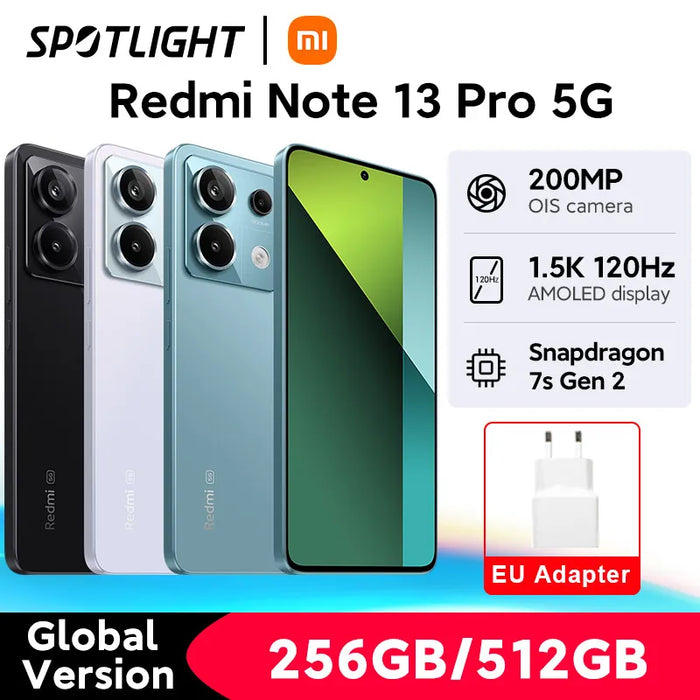 [World Premiere] Xiaomi Redmi Note 13 Pro 5G Smartphone Snapdragon 7s Gen 2 200MP OIS Camera 67W Turbo Charging 120Hz AMOLED NFC