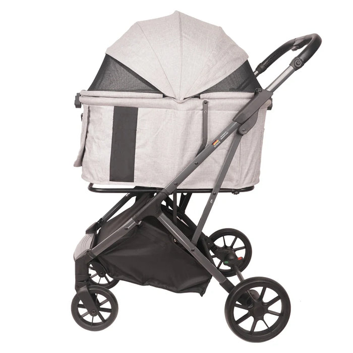 small animal pet dog cat carrier aluminum frame light weight seat detachable easy folding pet stroller