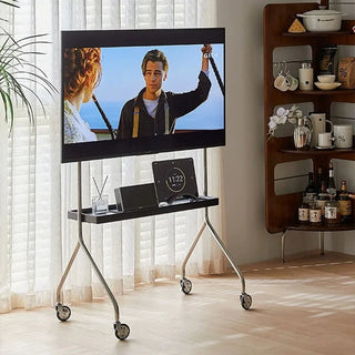 Stainless Steel TV Stand Home Small Household TV Bracket Movable Scandinavian Retro Floor Living Room Monitor TV Shelf