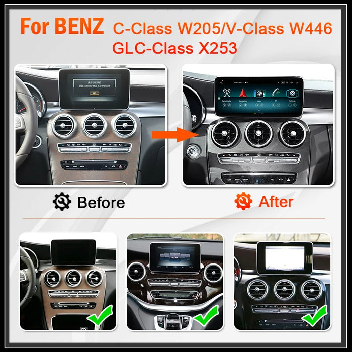 Wondefoo 8 CORE Android 12 8G 256G Car Radio for Mercedes Benz C Class W205 GLC Class X253 W446 Multimedia Navigation Bluetooth