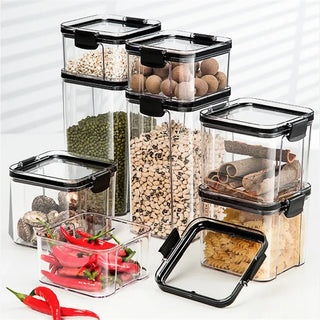 Kitchen Food Storage Containers Organizers for Pantry Fridge Organizer Jars With Lid Plastic Storage Container Spices Boxes