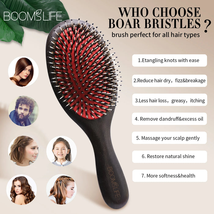 Steel Hair Brush Women Custom Name Wood Hair Brush Metal Stainless Pin Hairbrush Head Scalp Massage Comb Brosse Cheveux Femme