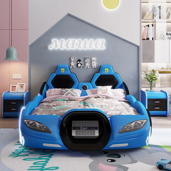 Home bedroom furniture kids car children bed Kids race car bed for sale LED Light and Music bedroom furniture set for boys