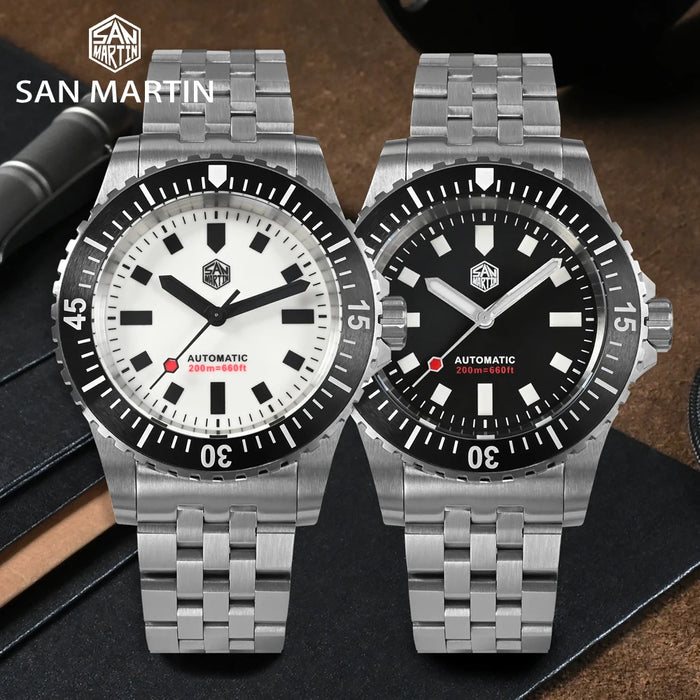 San Martin Men Diving Watch 41mm Miyota 8215 Original Design Automatic Mechanical Bracelet Waterproof 20 Bar Luminous BGW9