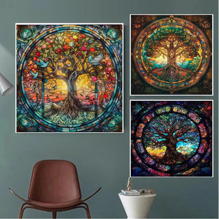 Mythology Tree Of Life Colorful World Tree Wall Art Poster And Prints Canvas Painting For Living Room Bedroom Home Decor Gift