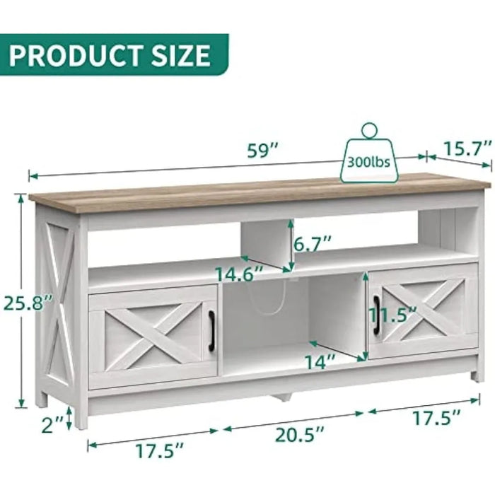 Sideboard Buffet Cabinet Farmhouse with Barn Door Coffee Bar Cabinet Storage Cabinet and Open Shelves for Home Kitchen Dinning