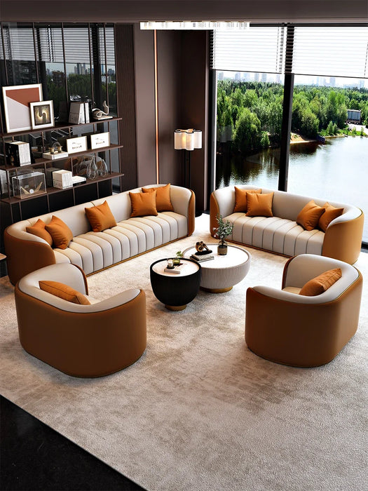 Nordic business reception sofa tea table combination Modern hotel lobby reception leisure office negotiation tables and chairs