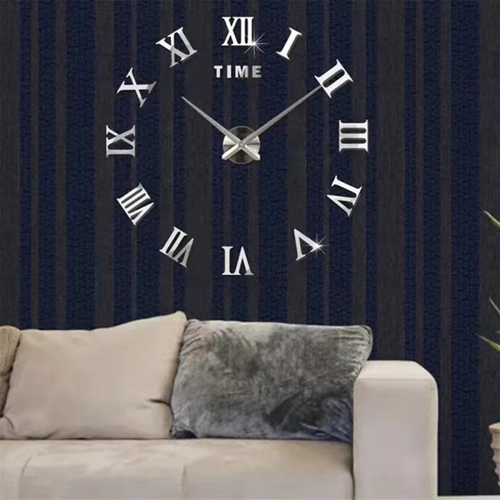 New 3D Roman Numeral Acrylic Mirror Wall Clock Sticker Fashion DIY Quartz Clocks Watch Home Decoration Living Room Stickers