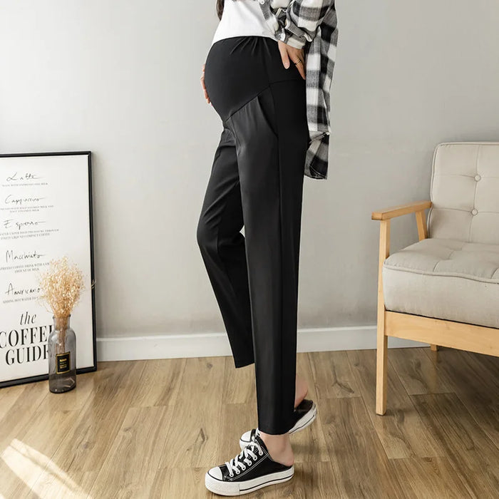 Fdfklak Maternity Pants Thin Spring Summer New Elastic Waist Trousers Clothes For Pregnant Women Belly Pregnancy Clothing