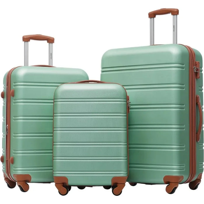 Luggage Sets of 3 Piece Carry on Suitcase Airline Approved,Hard Case Expandable Spinner Wheels (Blue Green)